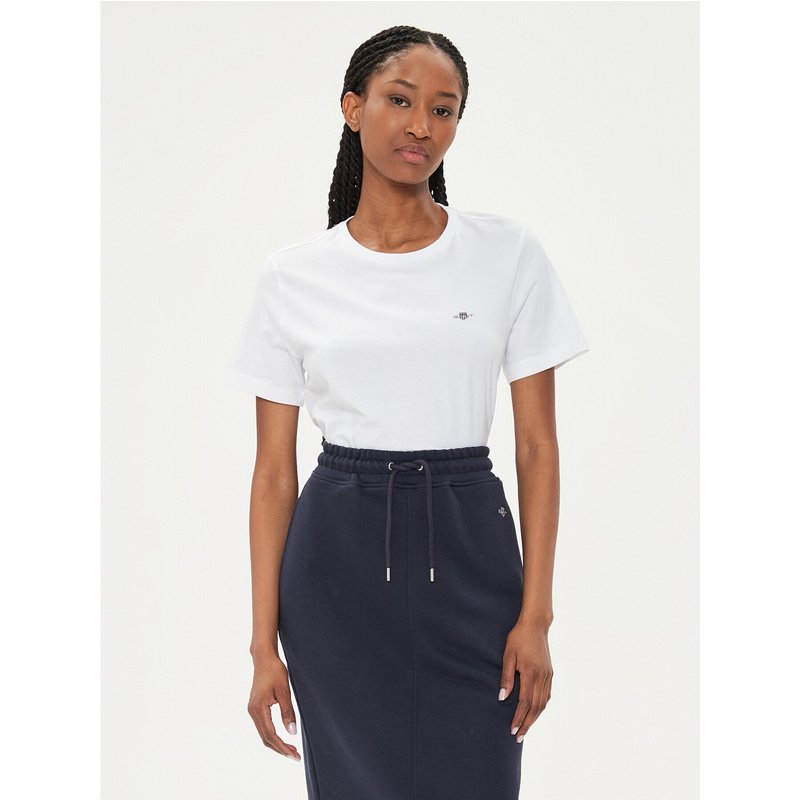 Gant T-Shirt Shield 4200200 Weiß Regular Fit