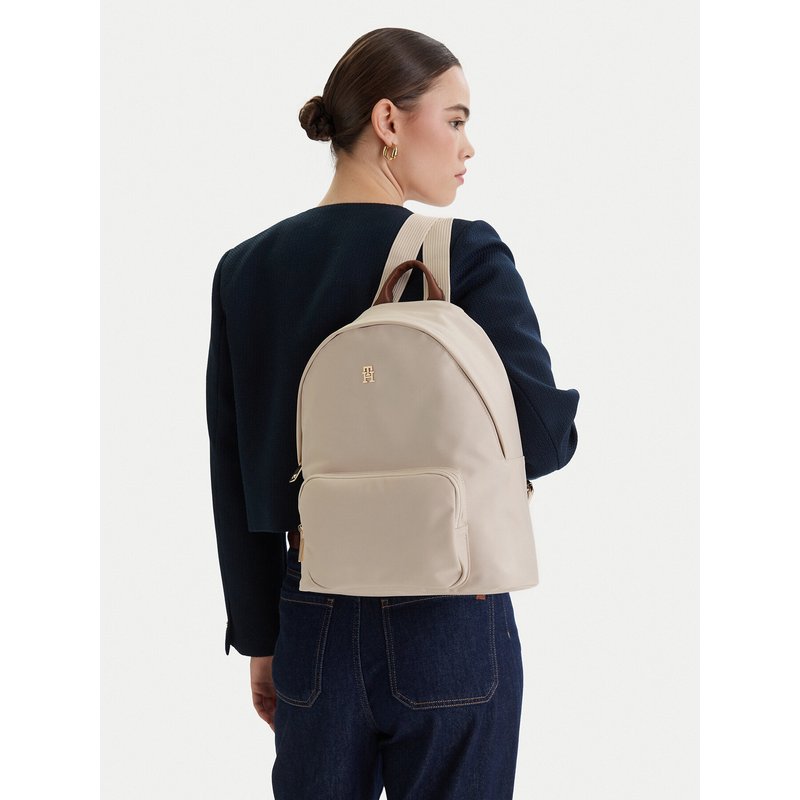 Rucksack Tommy Hilfiger Popette Dome Backpack AW0AW17939 Creme
