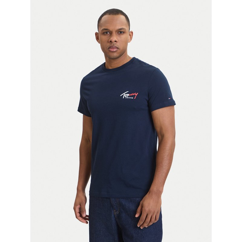 Tommy Jeans T-Shirt DM0DM22538 Dunkelblau Slim Fit