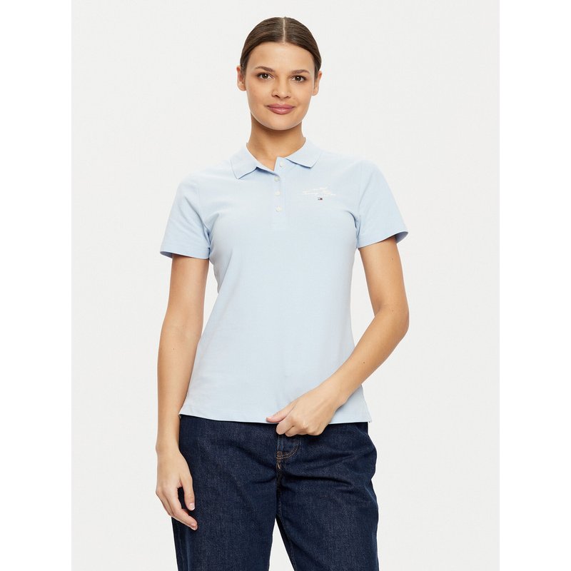 Tommy Hilfiger Poloshirt WW0WW43930 Himmelblau Slim Fit