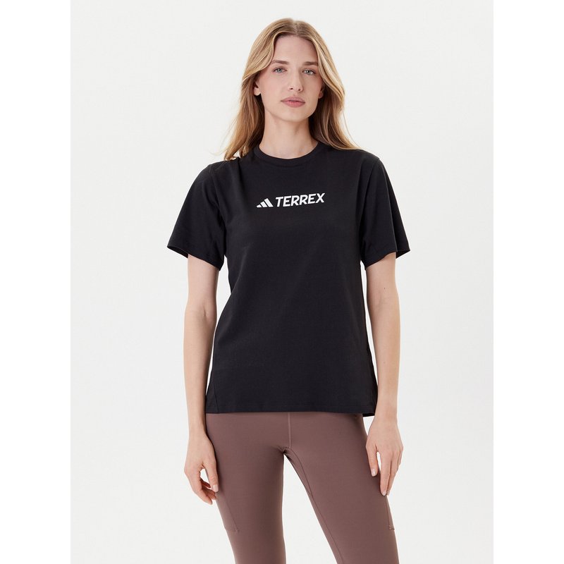 adidas T-Shirt Terrex Classic Logo JF9131 Schwarz Regular Fit