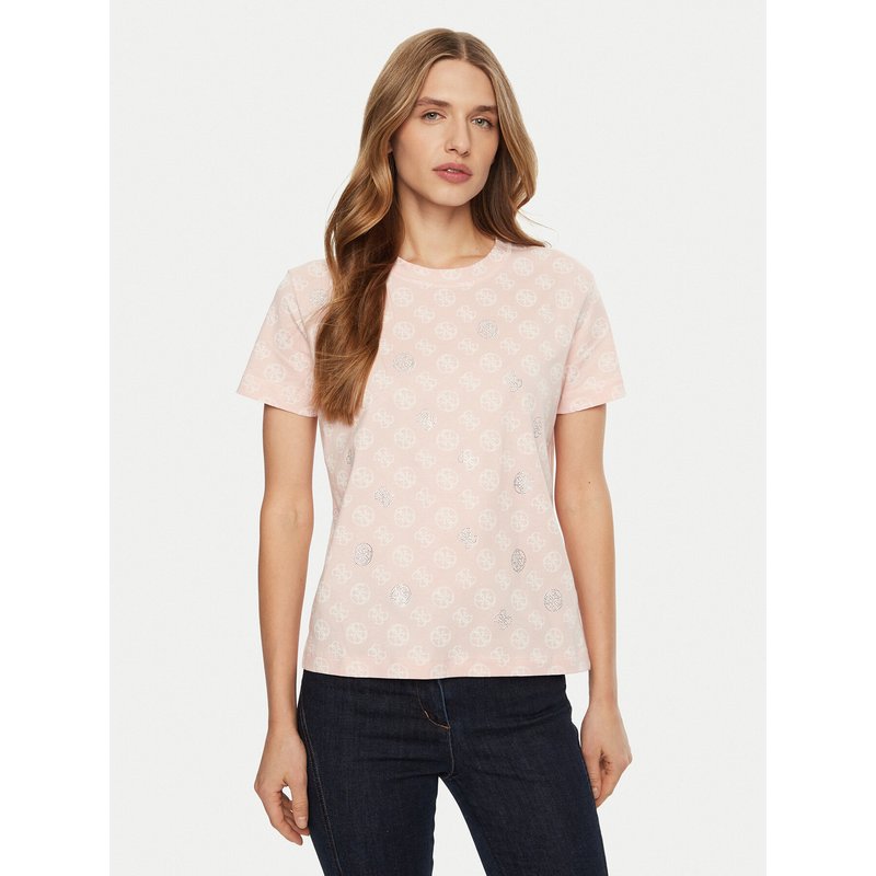 Guess T-Shirt V4YI04 I3Z14 Rosa Regular Fit