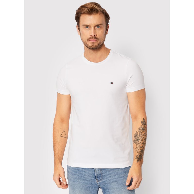 Tommy Hilfiger T-Shirt Core Stretch MW0MW27539 Weiß Slim Fit