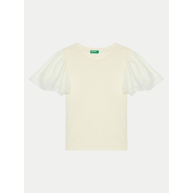 United Colors Of Benetton T-Shirt 3Q8DC10LW Écru Regular Fit