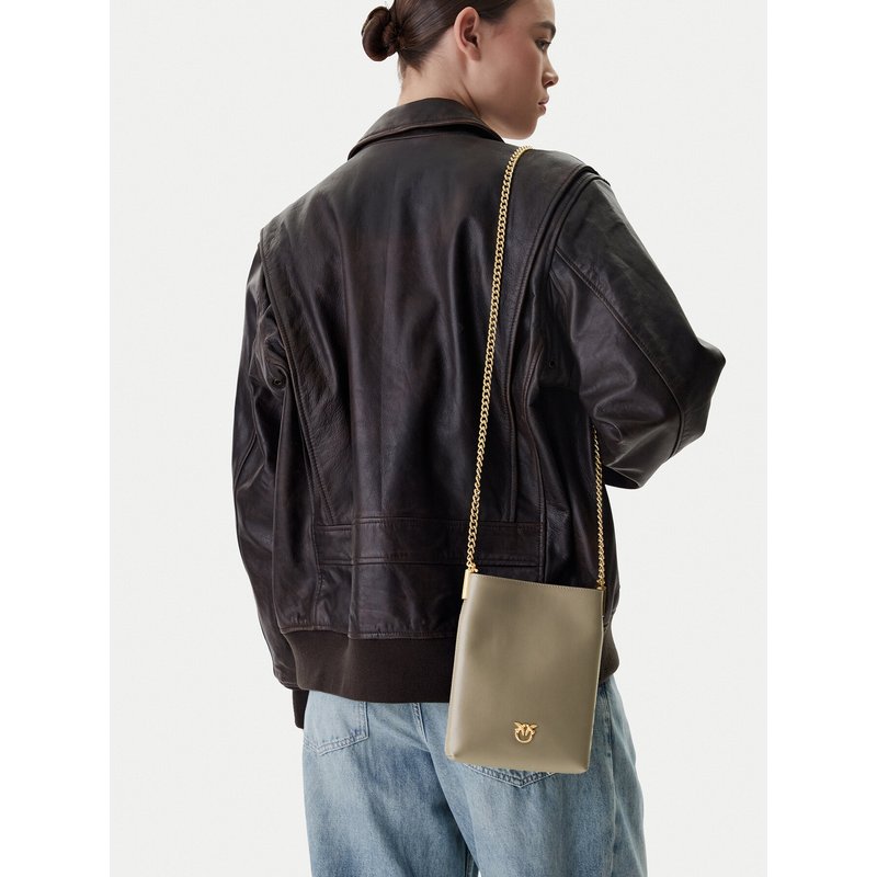 Handtasche PINKO Flat Satchel AI 25-26 PCPL 105352 A0QO Grau