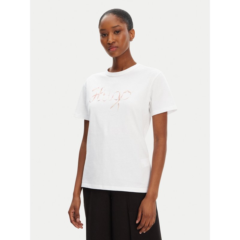 HUGO T-Shirt Damacia_5 50544868 Weiß Regular Fit