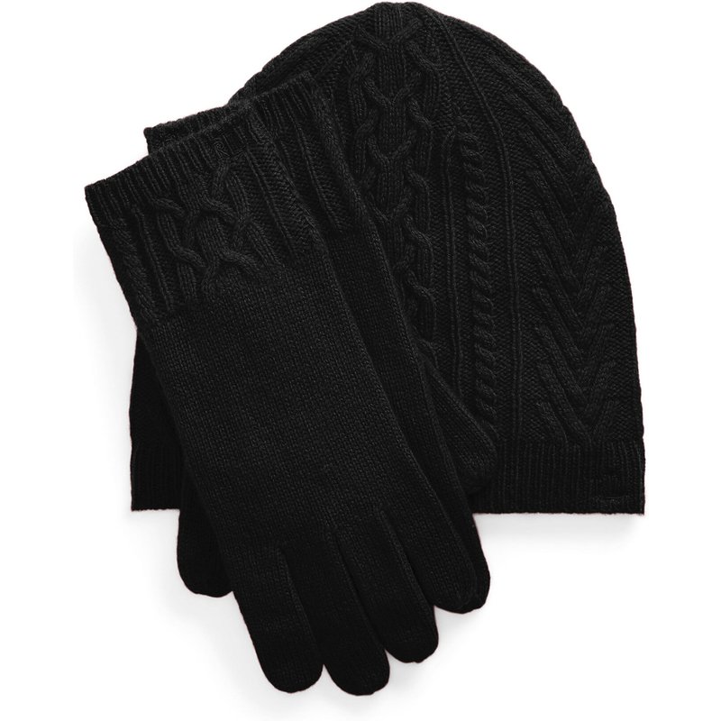 Set Mütze, Schal und Handschuhe LAUREN RALPH LAUREN 454960056002 Schwarz