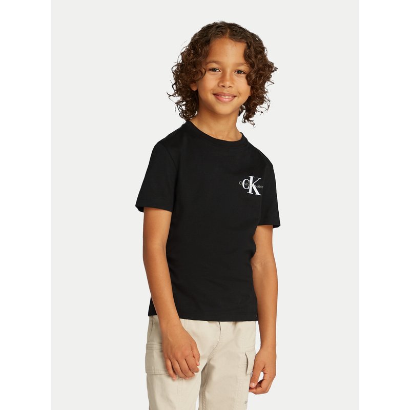 Calvin Klein Jeans T-Shirt Monologo IU0IU00678 Schwarz Regular Fit