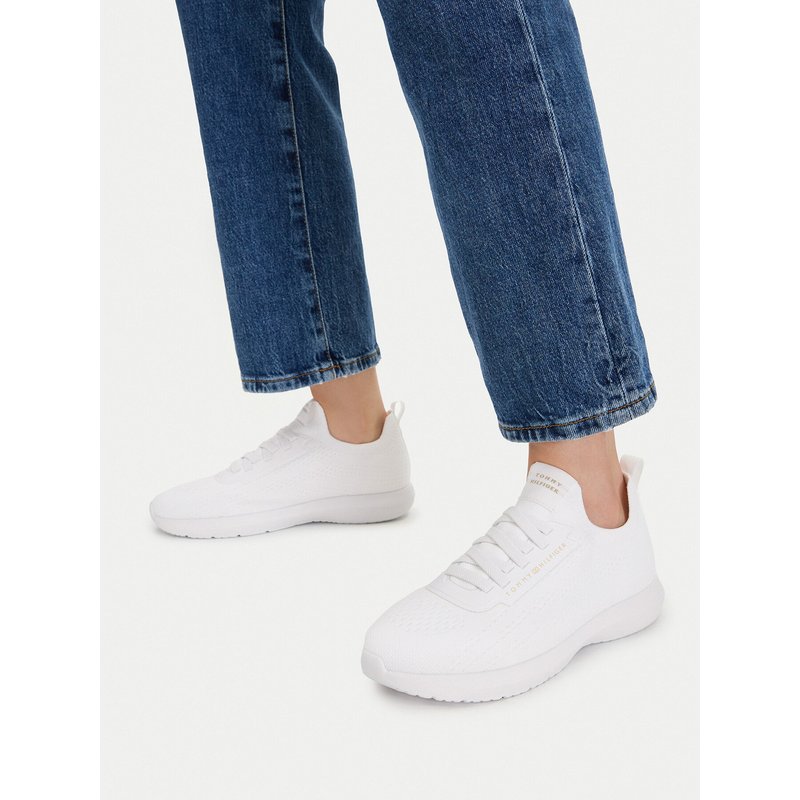 Sneakers Tommy Hilfiger Knit Extralight Runner FW0FW09112 Weiß