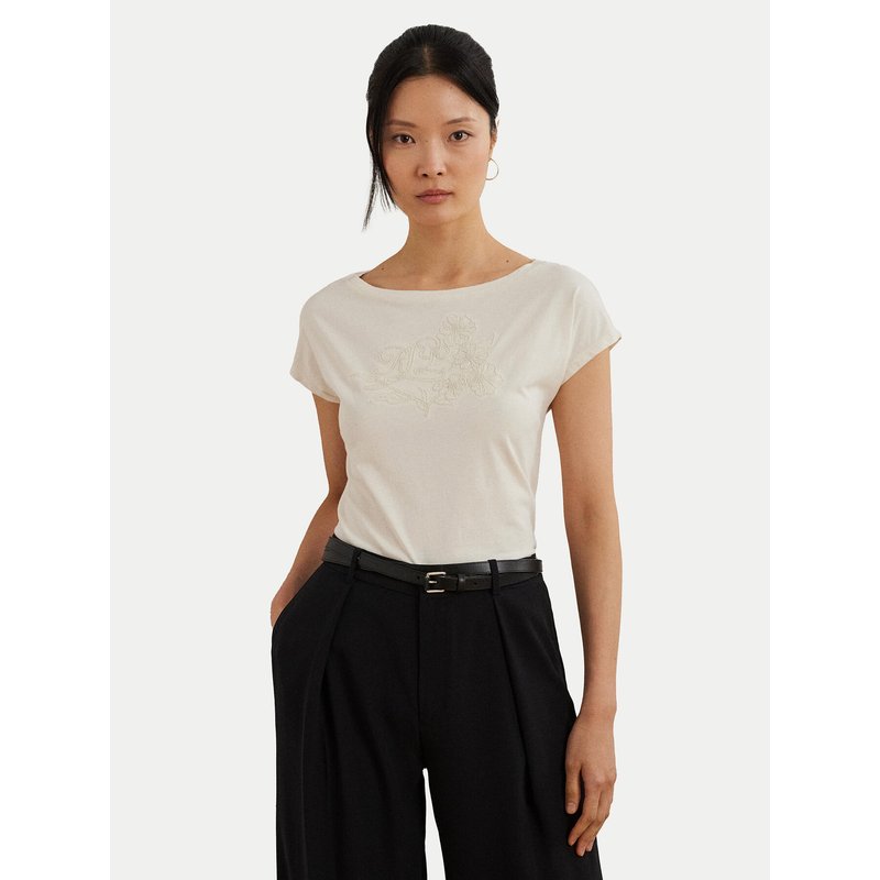 LAUREN RALPH LAUREN T-Shirt 200963933001 Écru Relaxed Fit