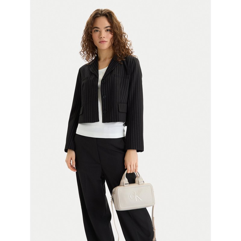 Handtasche Calvin Klein Bold Ck Elongated Mini Tote LV04F3411G Weiß