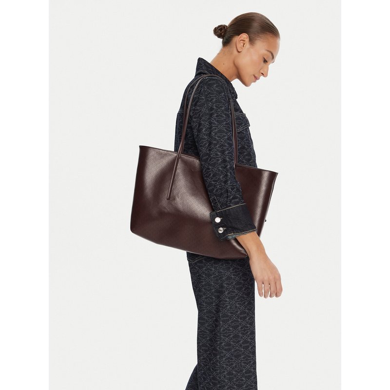 Handtasche Calvin Klein Emblem Aop Tote W/ Pouch LV04F3266G Dunkelrot