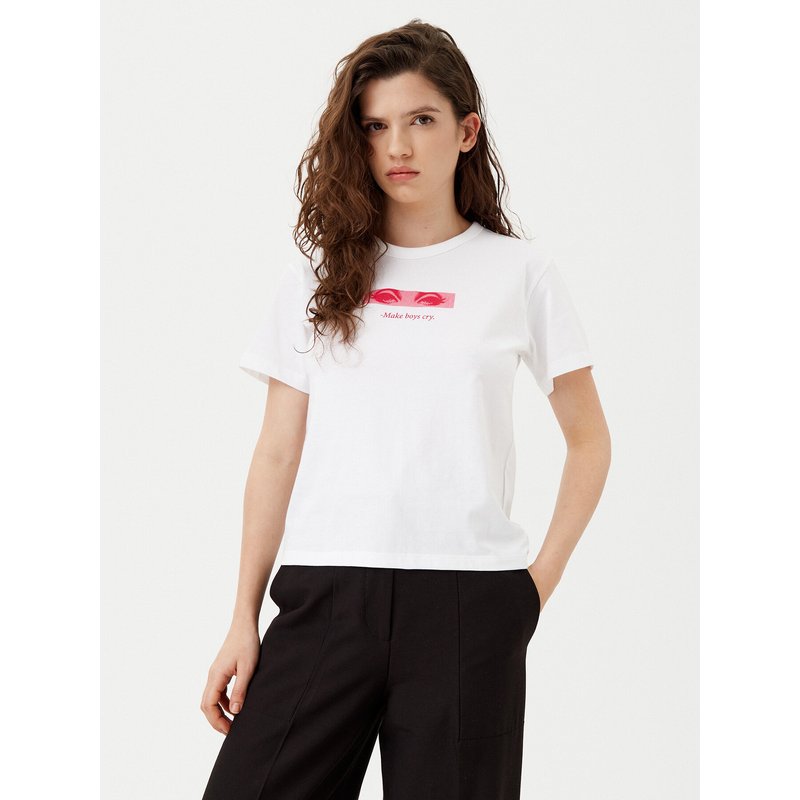 HUGO T-Shirt Destrel_1 50534246 Weiß Regular Fit