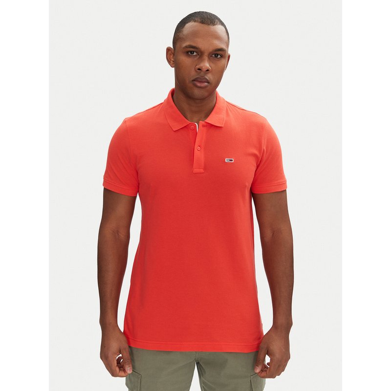 Tommy Jeans Poloshirt DM0DM20676 Rot Slim Fit