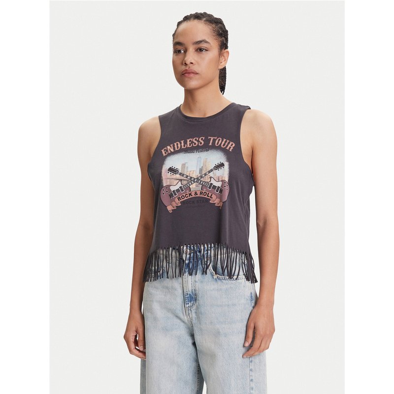 Noisy May Top Max 27034418 Grau Loose Fit