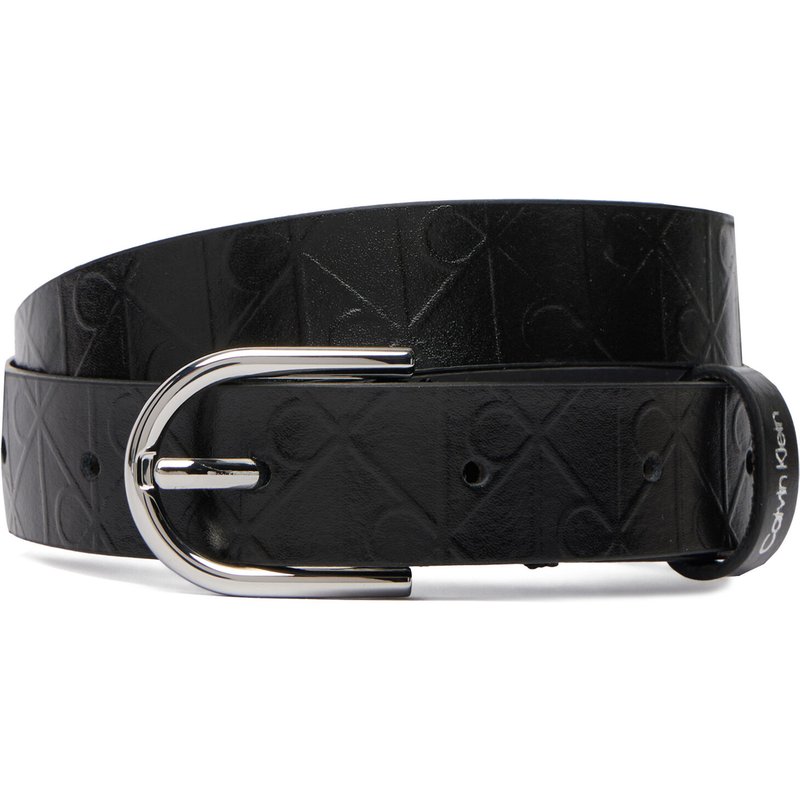 Damengürtel Calvin Klein Round Buckle Debossed LV04F7143G Schwarz
