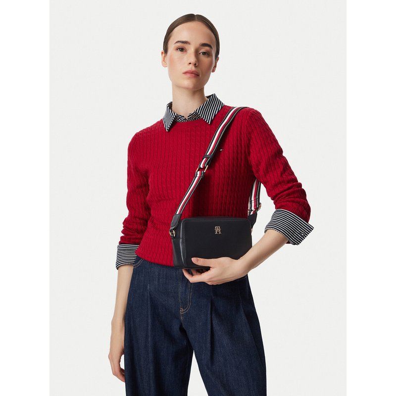 Handtasche Tommy Hilfiger Th Joy Camera Bag Corp AW0AW19315 Dunkelblau