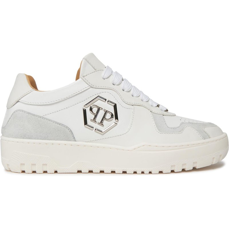 Sneakers PHILIPP PLEIN Mix Leather Lo Top Sneakers SADS USC0545 PLE010N 01 Weiß