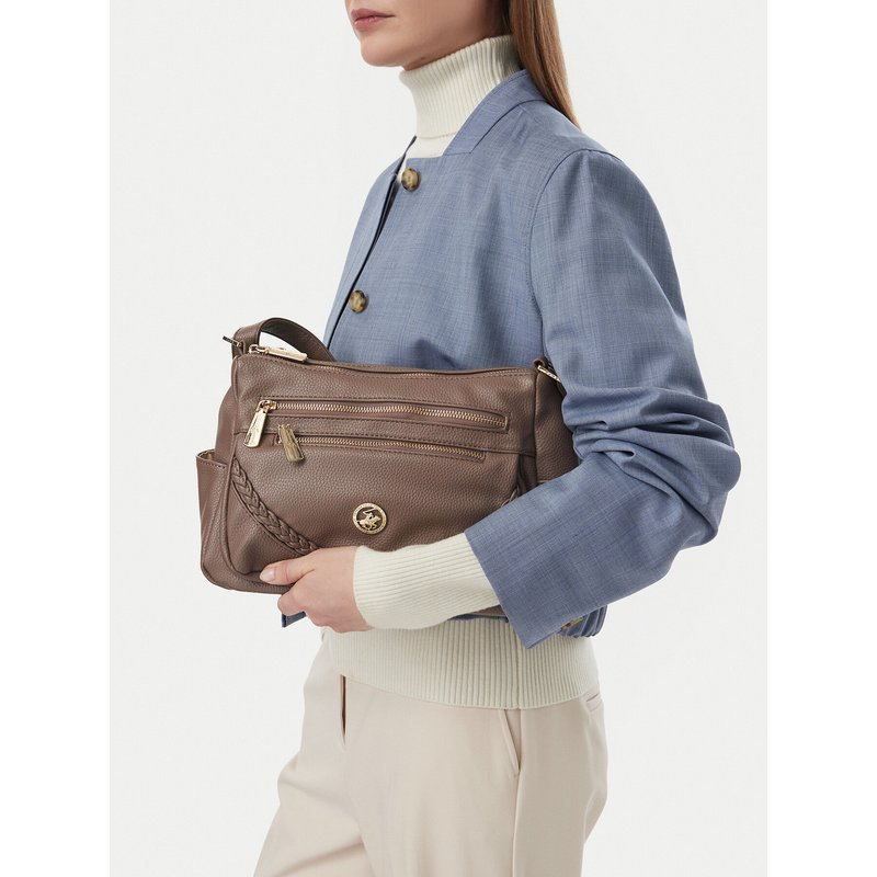 Handtasche Beverly Hills Polo Club CEO-BHPC-L-012-10 Dunkelbeige