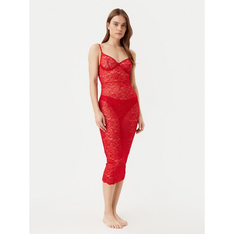 Guess Nachthemd O5RK00 KBGT0 Rot Regular Fit