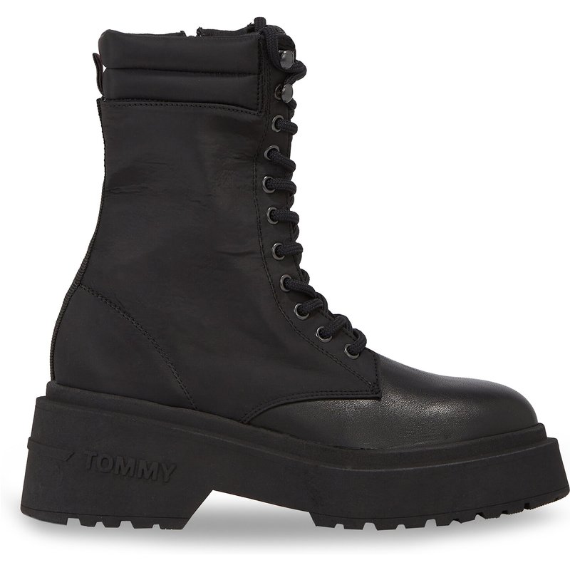 Schnürschuhe Tommy Jeans Tjw Lace Up Padded Boot EN0EN02405 Schwarz