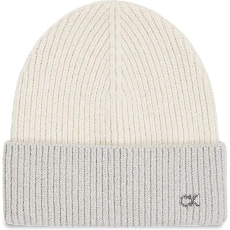 Mütze Calvin Klein Metal Two-Tone Chunky K60K612598 Creme