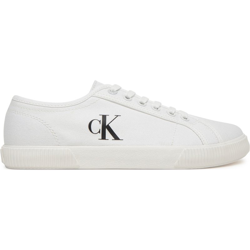 Sneakers aus Stoff Calvin Klein Jeans Ess Vulc Low Cv Mg Wn YW0YW01762 Weiß