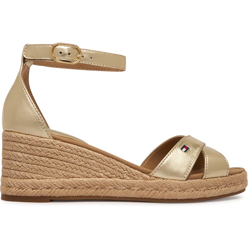 Espadrilles Tommy Hilfiger Metalic Crossover Strap FW0FW09333 Goldfarben