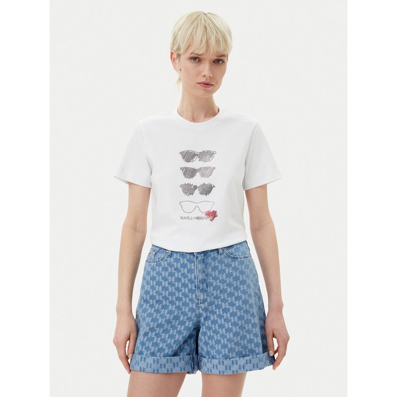 KARL LAGERFELD T-Shirt A2W17103 Weiß Regular Fit