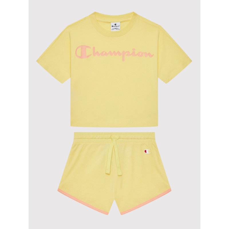 Champion Set T-Shirt und Sportshorts 404319 Gelb Custom Fit