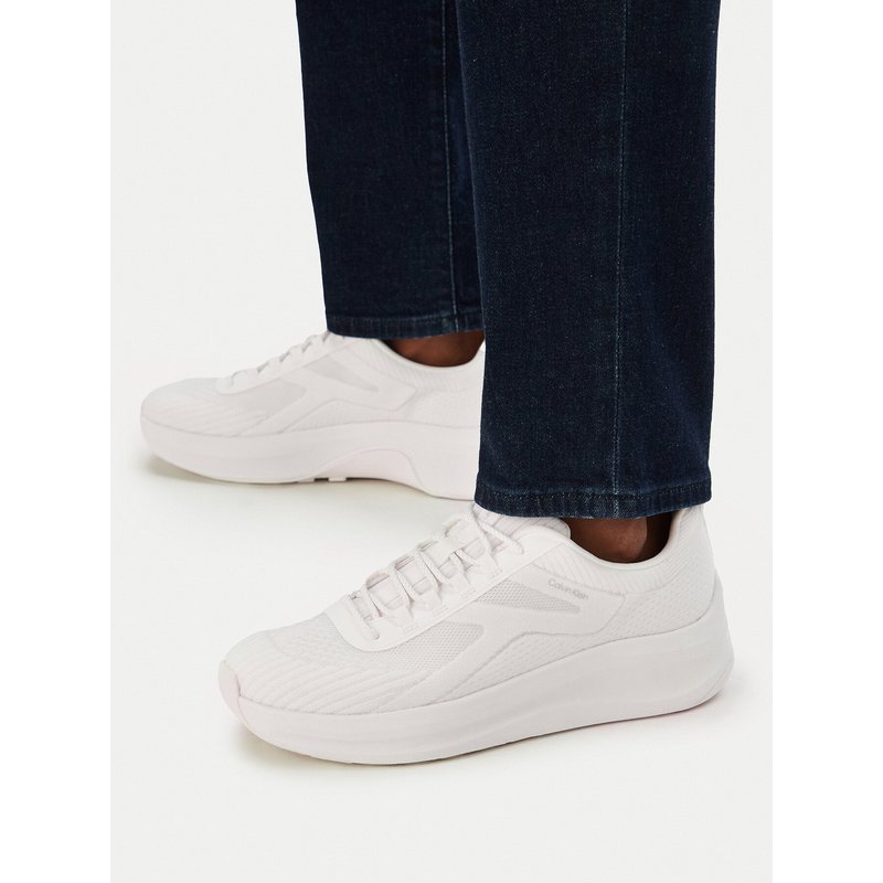 Sneakers Calvin Klein Andrea - Chunky Ck Stripe Runner Trainers HM0HM02158 Weiß