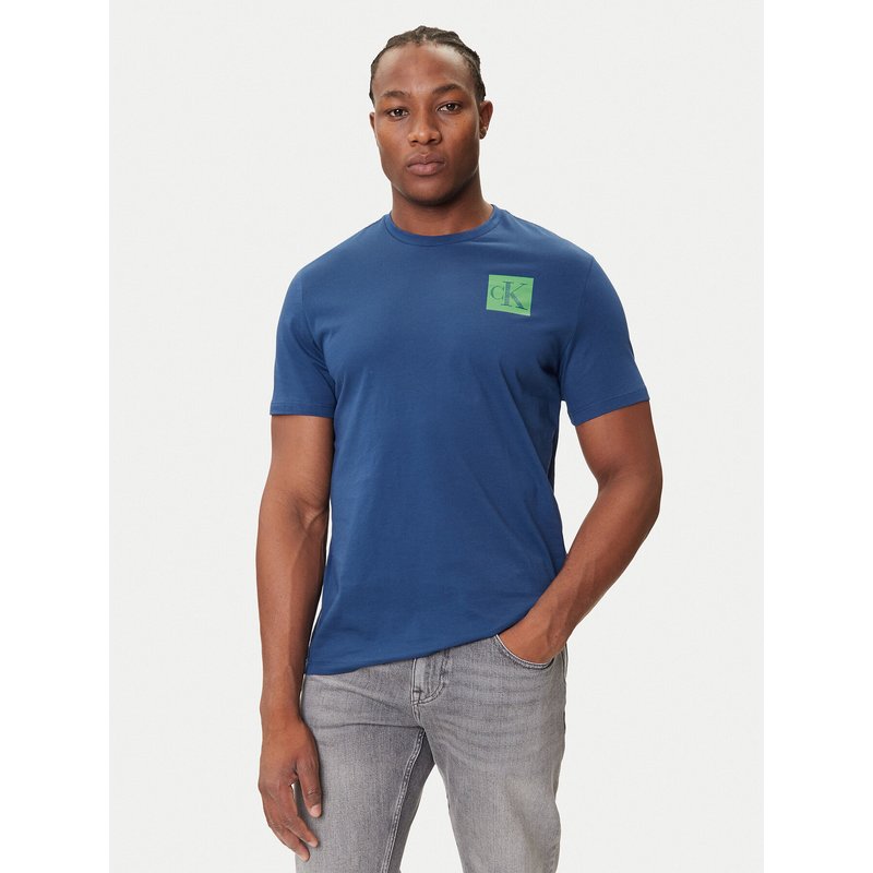 Calvin Klein Jeans T-Shirt Gradient Monogram LV04RC859G Blau Regular Fit