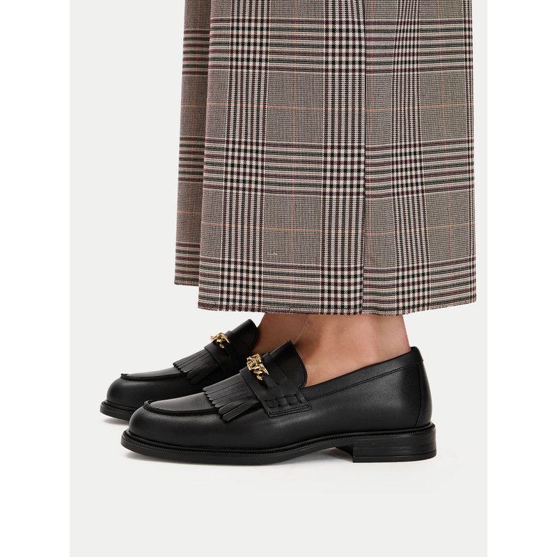 Slipper Tommy Hilfiger Th Chain Fringe Leather Loafer FW0FW09668 Schwarz
