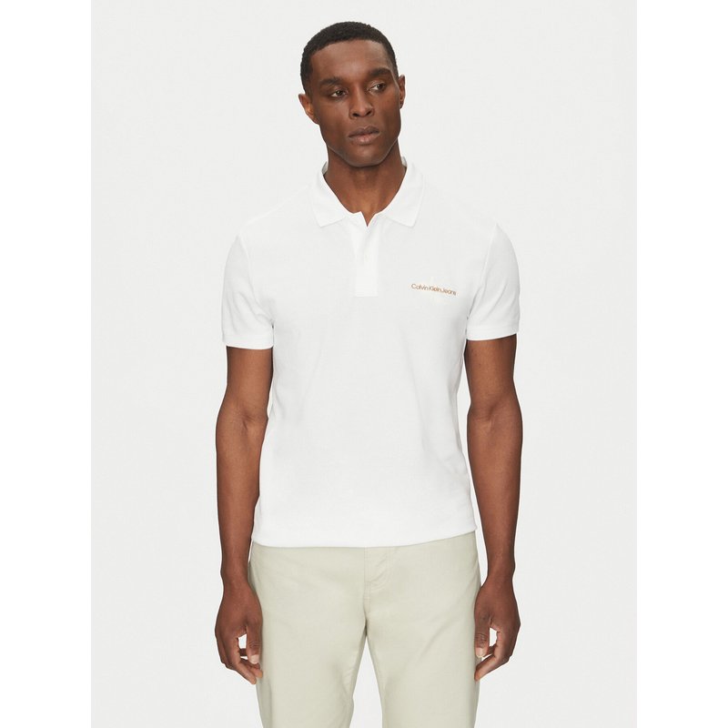 Calvin Klein Jeans Poloshirt Monologo J30J325664 Weiß Regular Fit