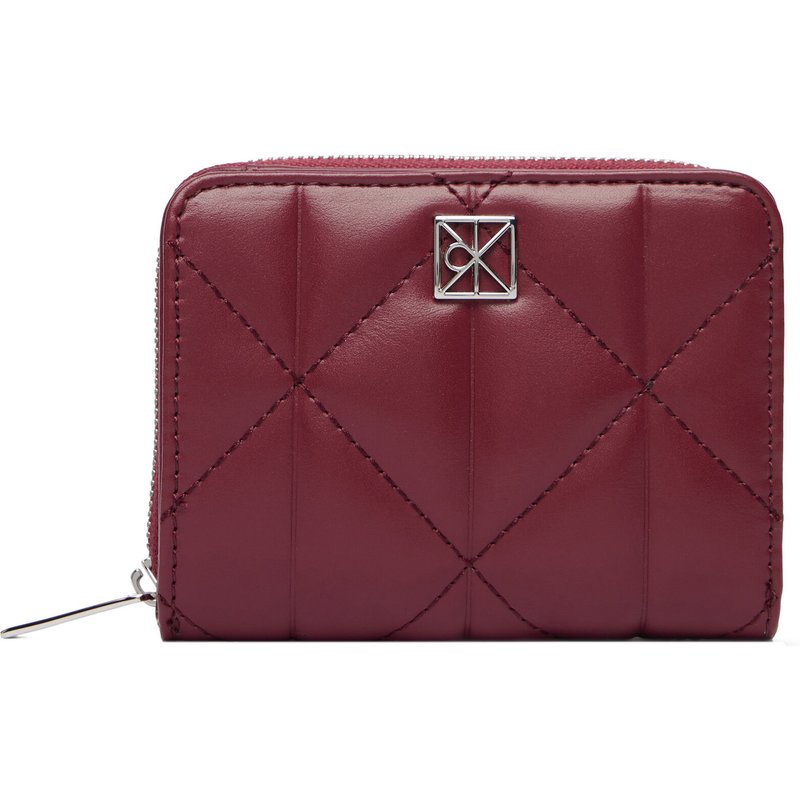 Geldbörse Calvin Klein Quilted Flap Zip Around LV04F1124G Dunkelrot