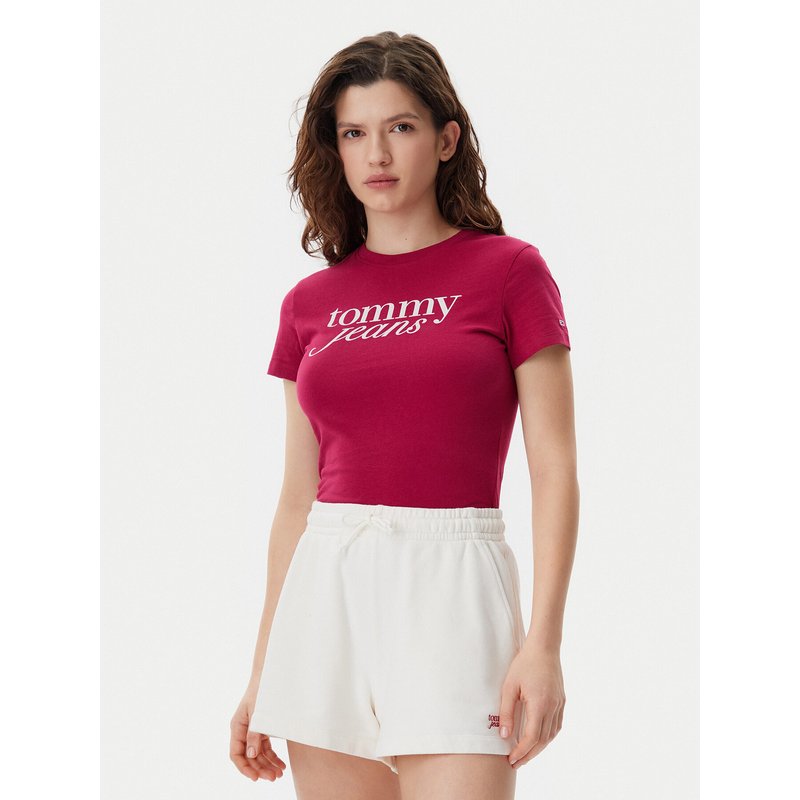 Tommy Jeans T-Shirt Essential DW0DW19447 Rosa Slim Fit