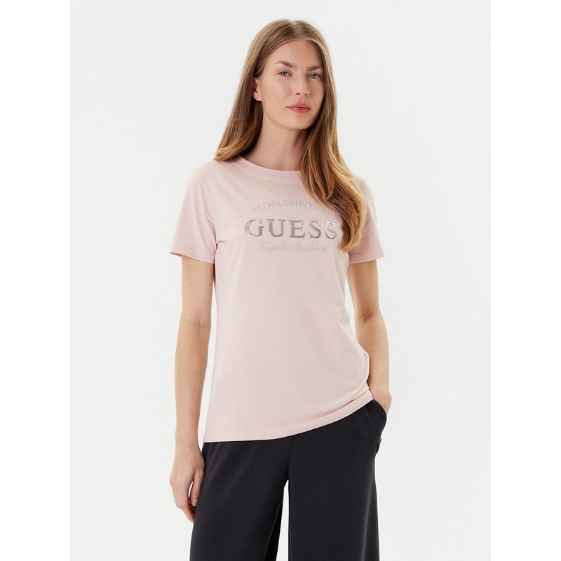 Guess T-Shirt V5YI12 J1314 Rosa Regular Fit