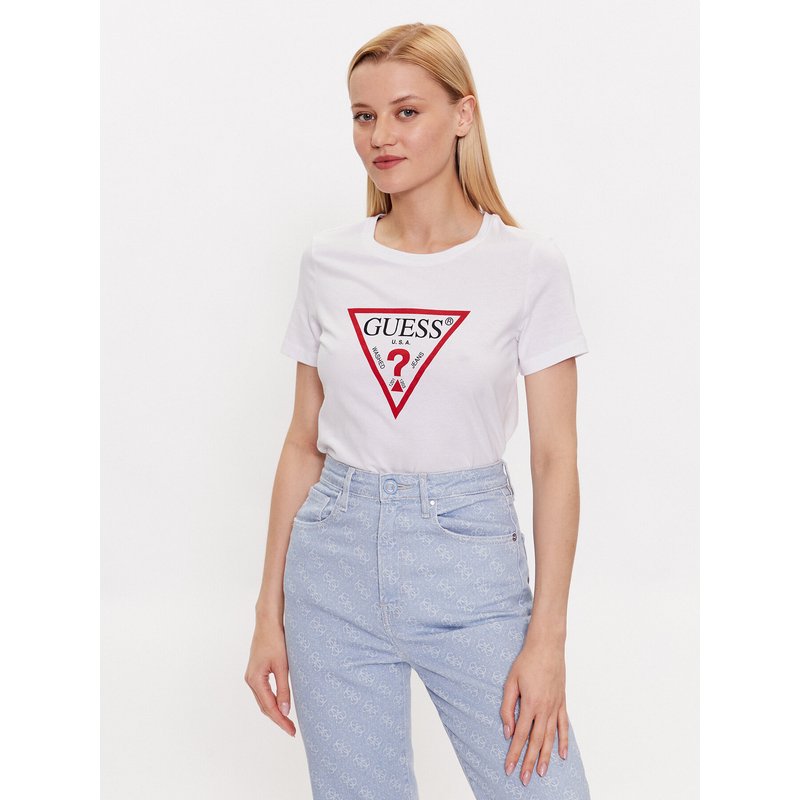 Guess T-Shirt W1YI1B I3Z14 Weiß Slim Fit