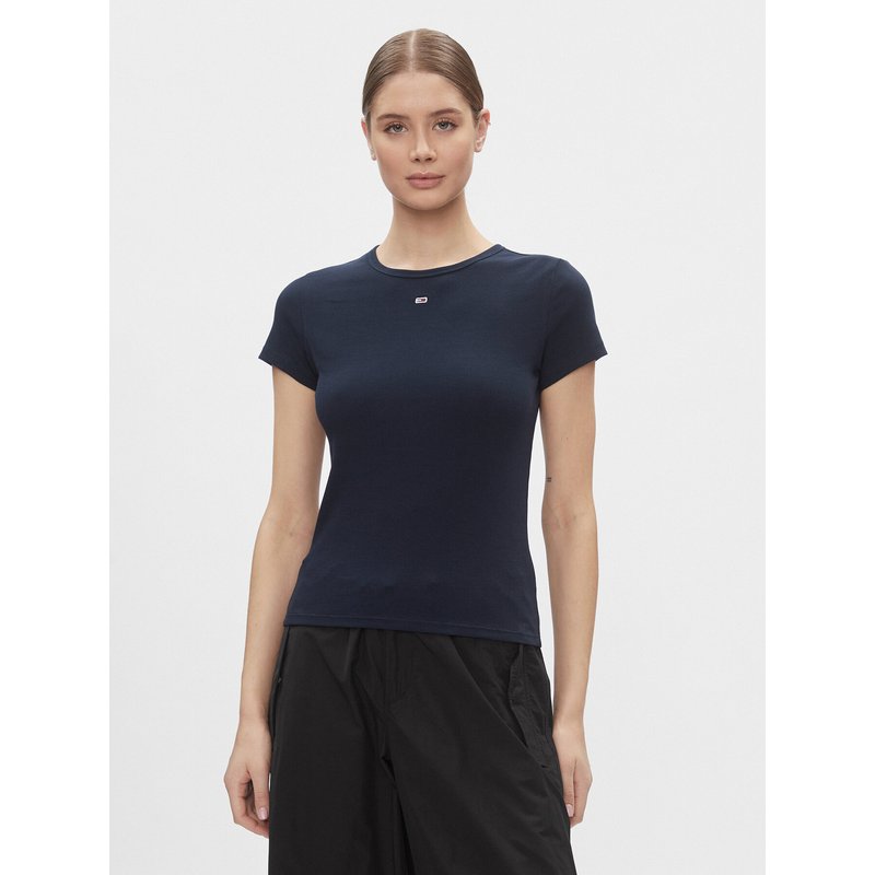 Tommy Jeans T-Shirt Essential DW0DW17383 Dunkelblau Slim Fit