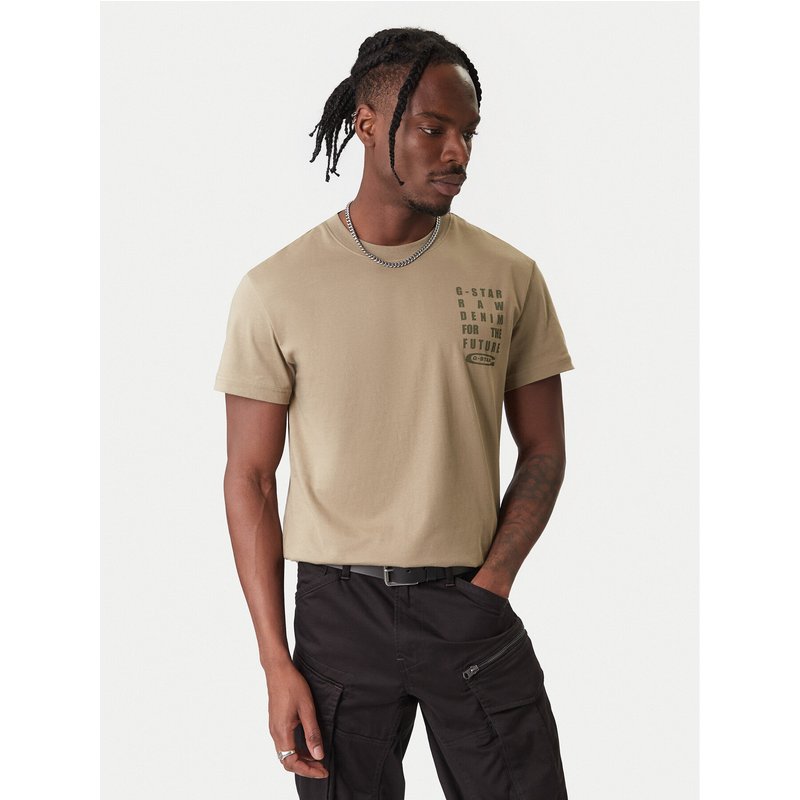 G-Star Raw T-Shirt Text Chest D25968-C506 6057 Grün Regular Fit