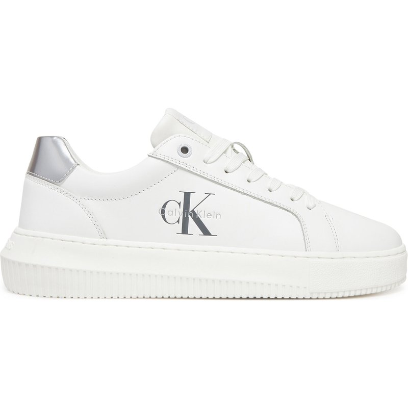 Sneakers Calvin Klein Jeans Chunky Cupsole Lth Silver YW0YW01876 Weiß