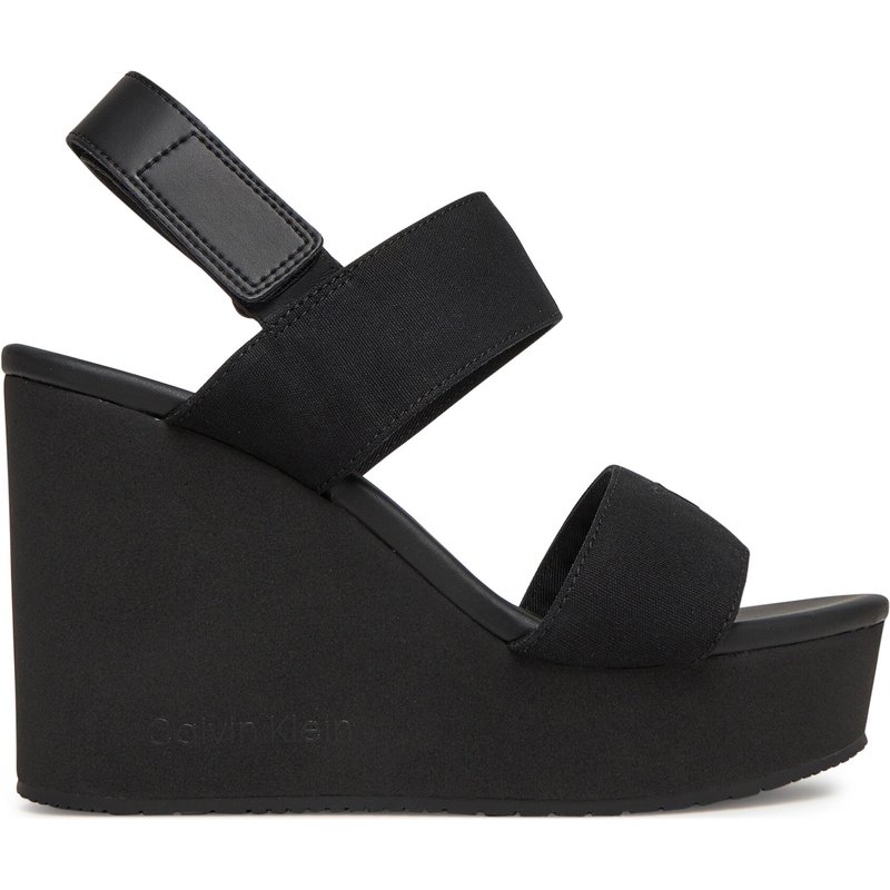 Sandalen Calvin Klein Jeans Wedge Sandal Webbing In YW0YW01790 Schwarz