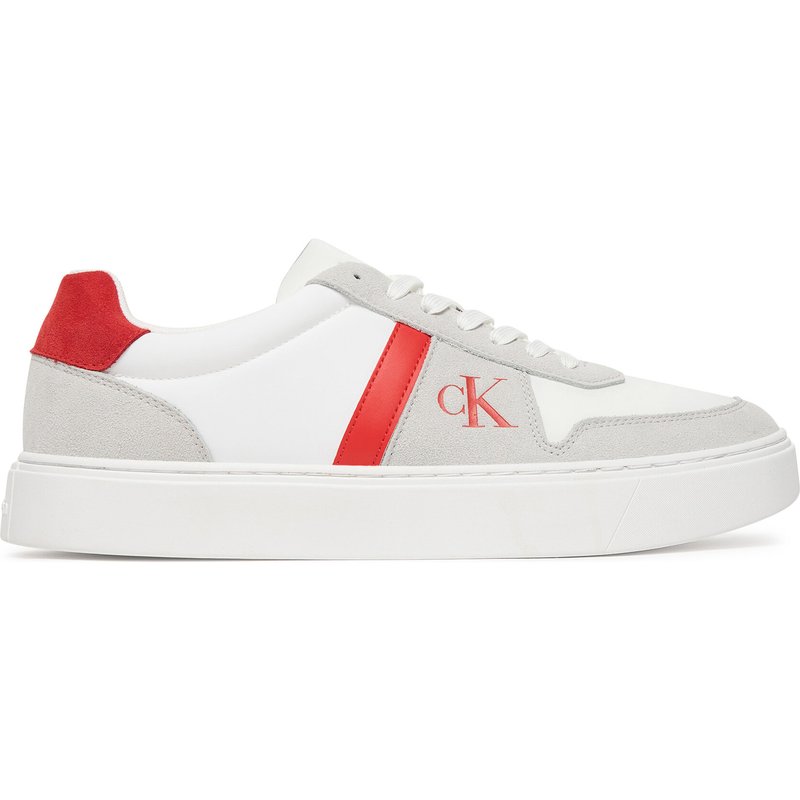 Sneakers Calvin Klein Mixed Texture Lace Up Cupsole Trainers YM0YM01395 Weiß