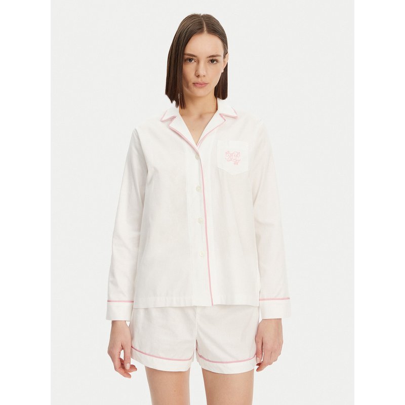 LAUREN RALPH LAUREN Pyjama ILN12417 Weiß Relaxed Fit