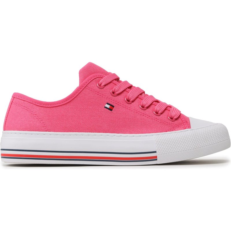 Sneakers aus Stoff Tommy Hilfiger Low Cut Lace-Up T3A9-32677-0890313 S Rosa