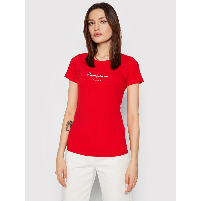 Pepe Jeans T-Shirt New Virginia PL505202 Rot Slim Fit