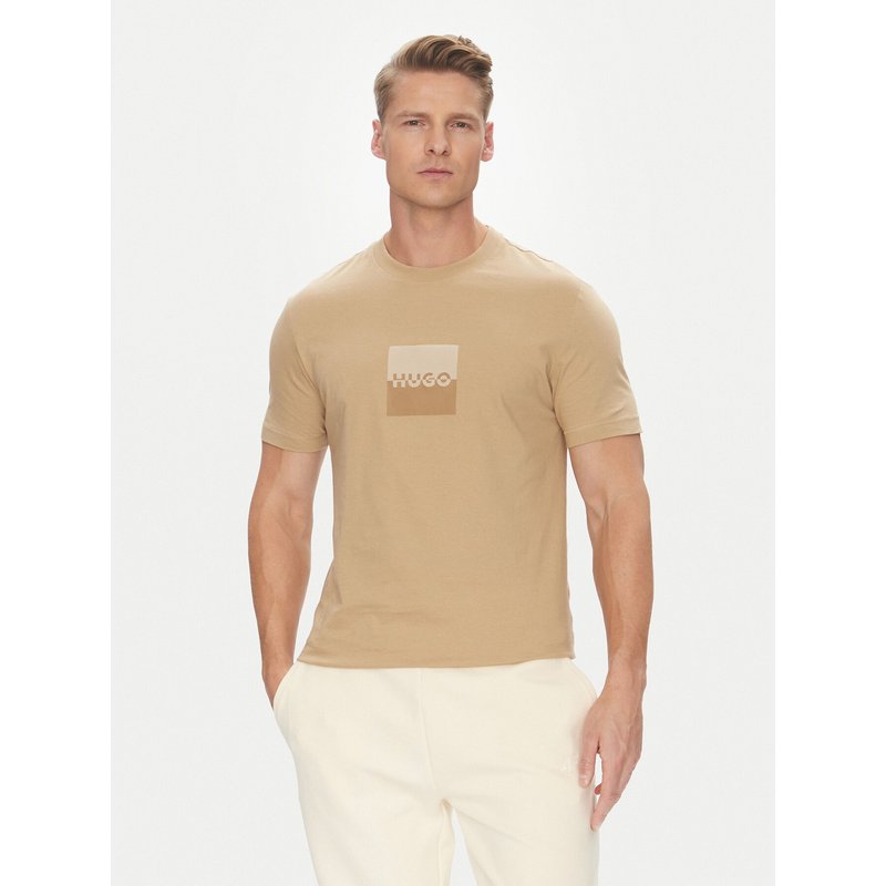 HUGO T-Shirt Dusplit 50542784 Beige Regular Fit
