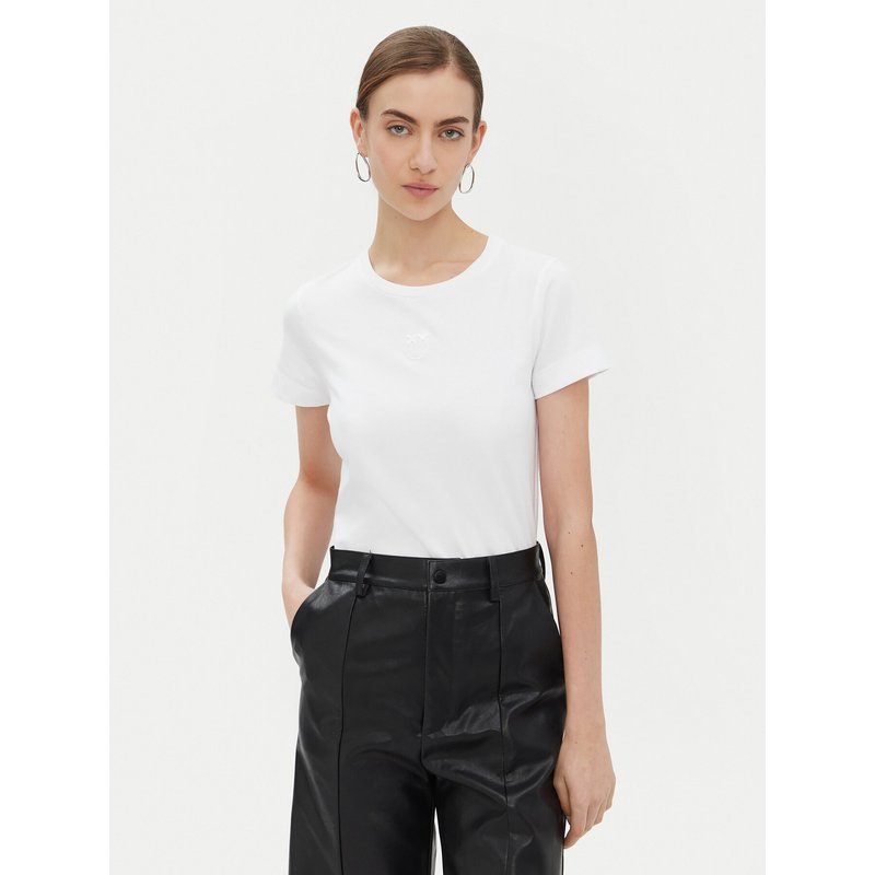 PINKO T-Shirt Bussolotto 100355 Weiß Regular Fit