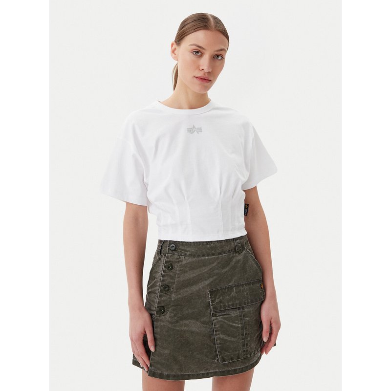 Alpha Industries T-Shirt Waisted 148070 Weiß Regular Fit