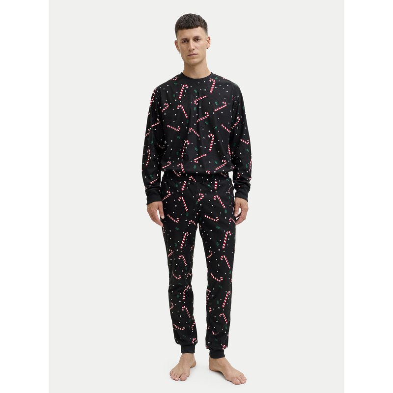 Jack & Jones Pyjama Tristan 12285375 Schwarz Loose Fit